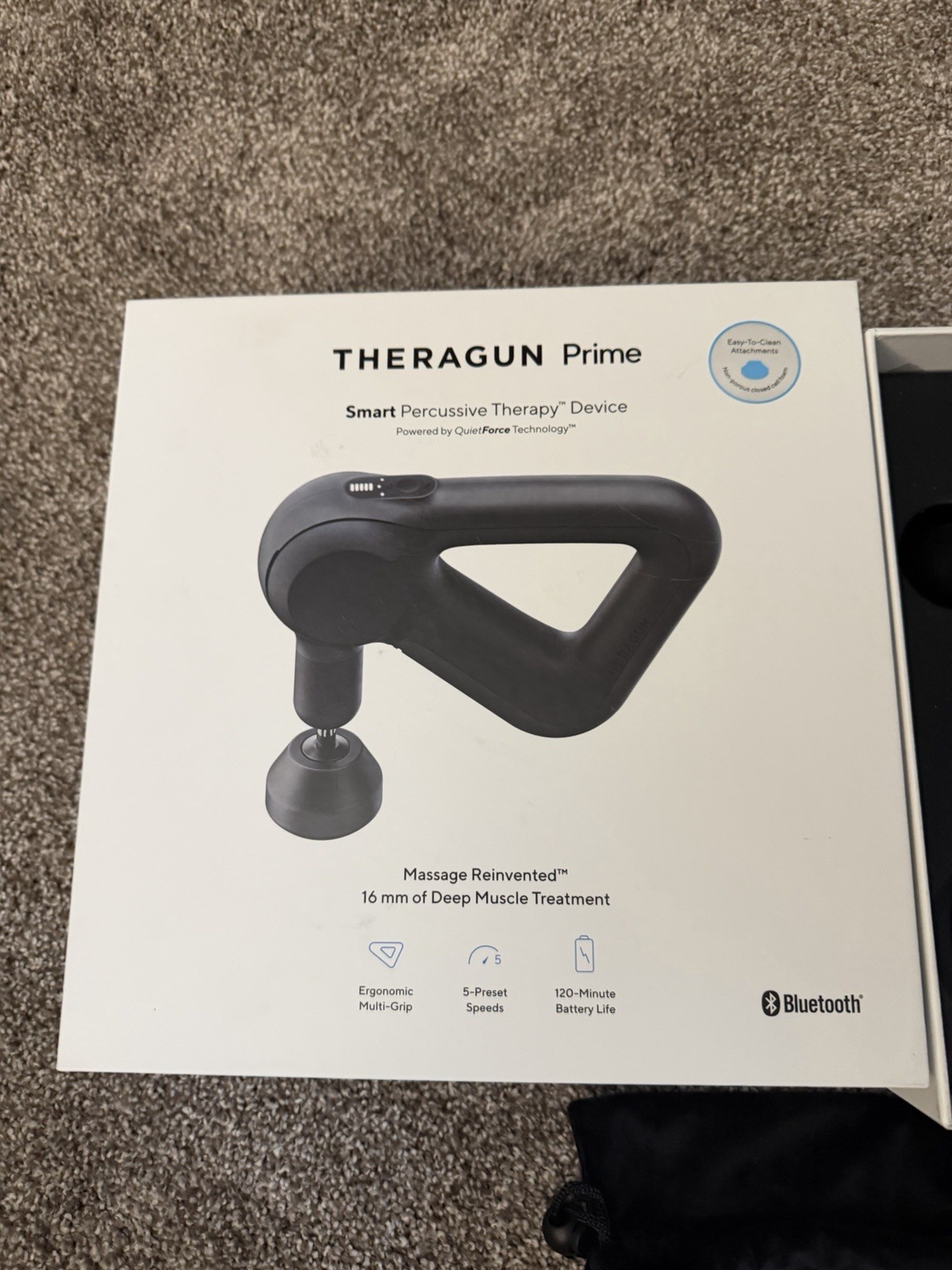Therabody Theragun Prime Massage Gun Complete w/ Box, Charger & 4 Attachments