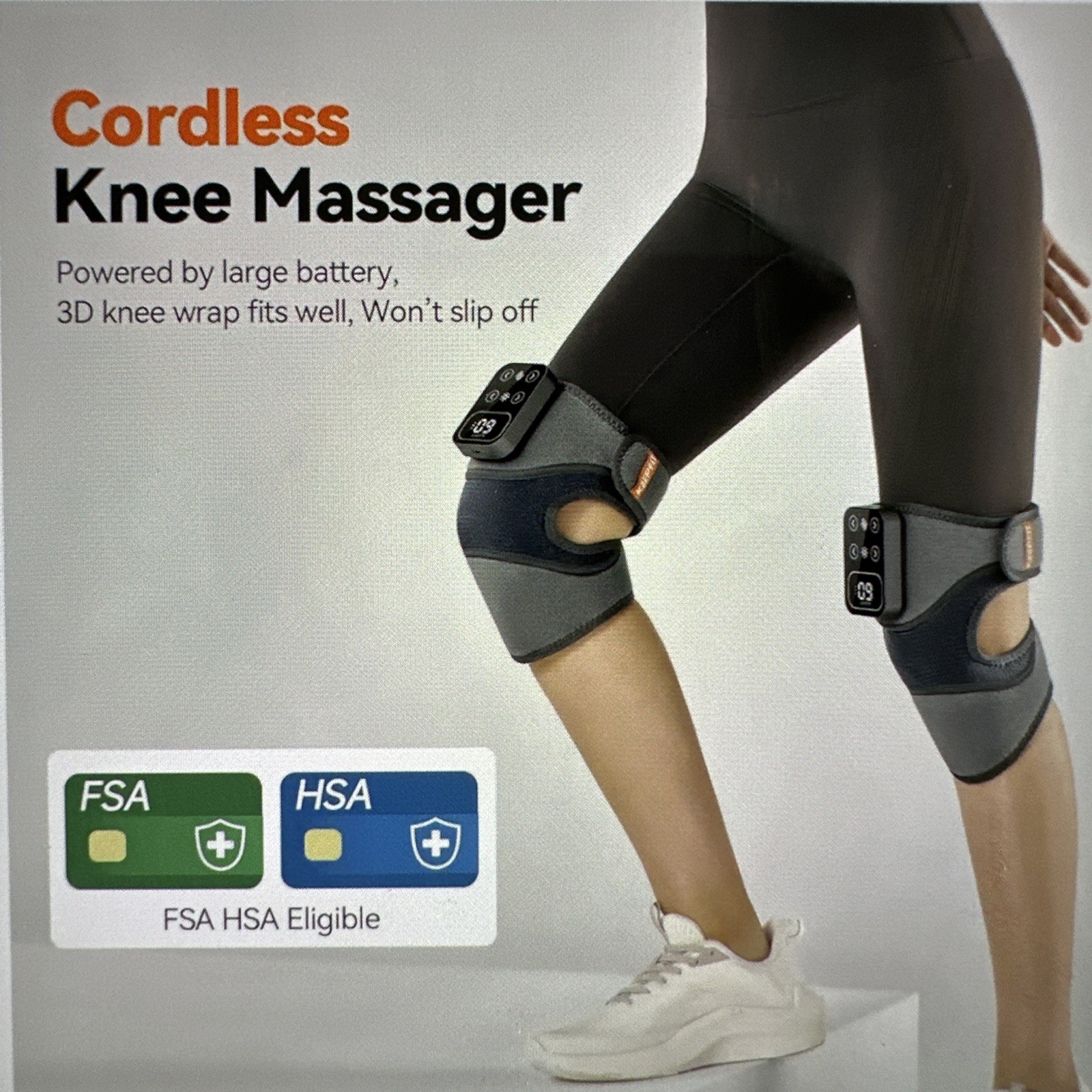 IKEEPFIT Cordless Knee Massager with Heat Vibration for Pain Relief, MAXwarm NEW