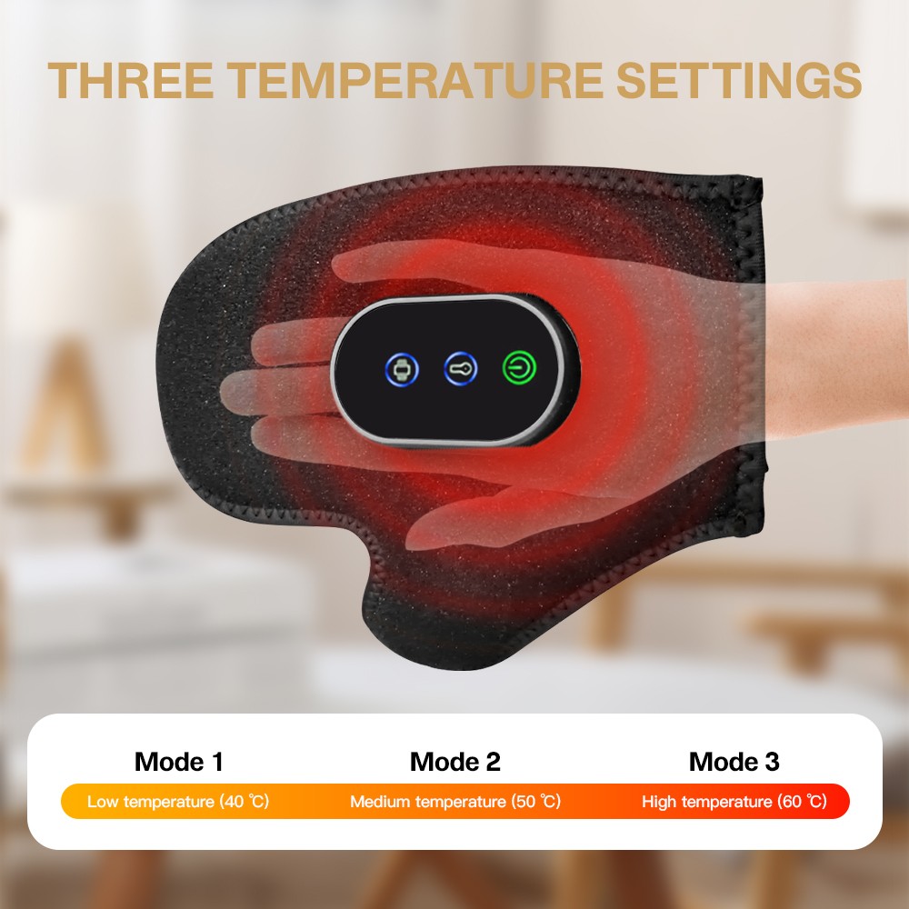 Cordless Heated Red Light Hand Massager w/3 Heat & Vibration Therapy Pain Relief