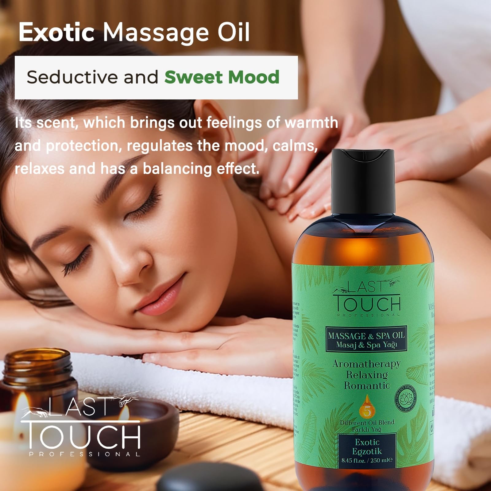 Massage Oil Sensual Aphrodisiac for Couples Aromatherapy 8.45 Fl Oz