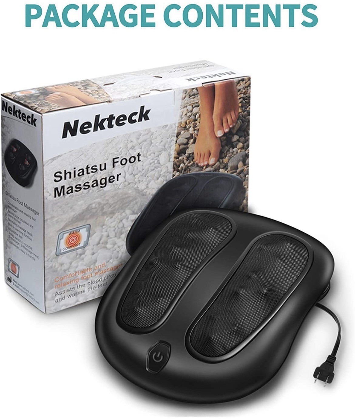 NEW in a box Nekteck Shiatsu Heated Foot Massage Machine Kneading Electric Black