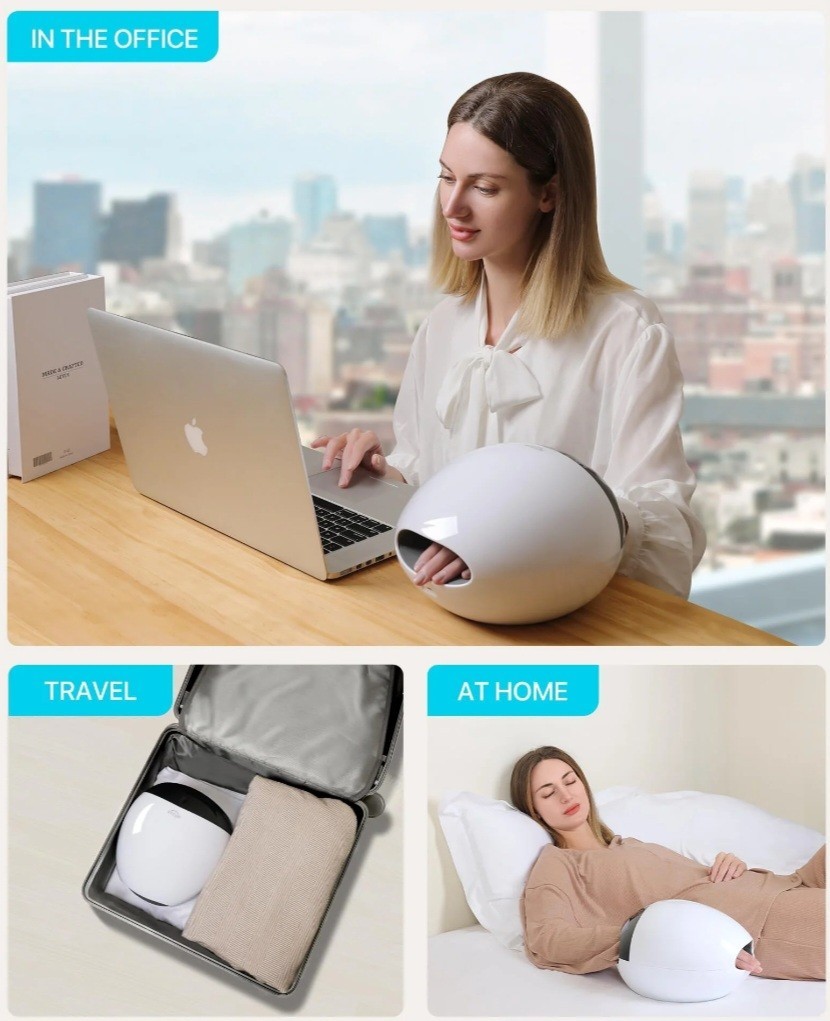 ALLJOY Hand Massager with Heat, Rechargeable Finger Massager with 3 Levels