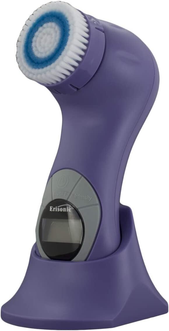 Erisonic Face Body Exfoliator Massager Rechargeable Multi-function Brush purple