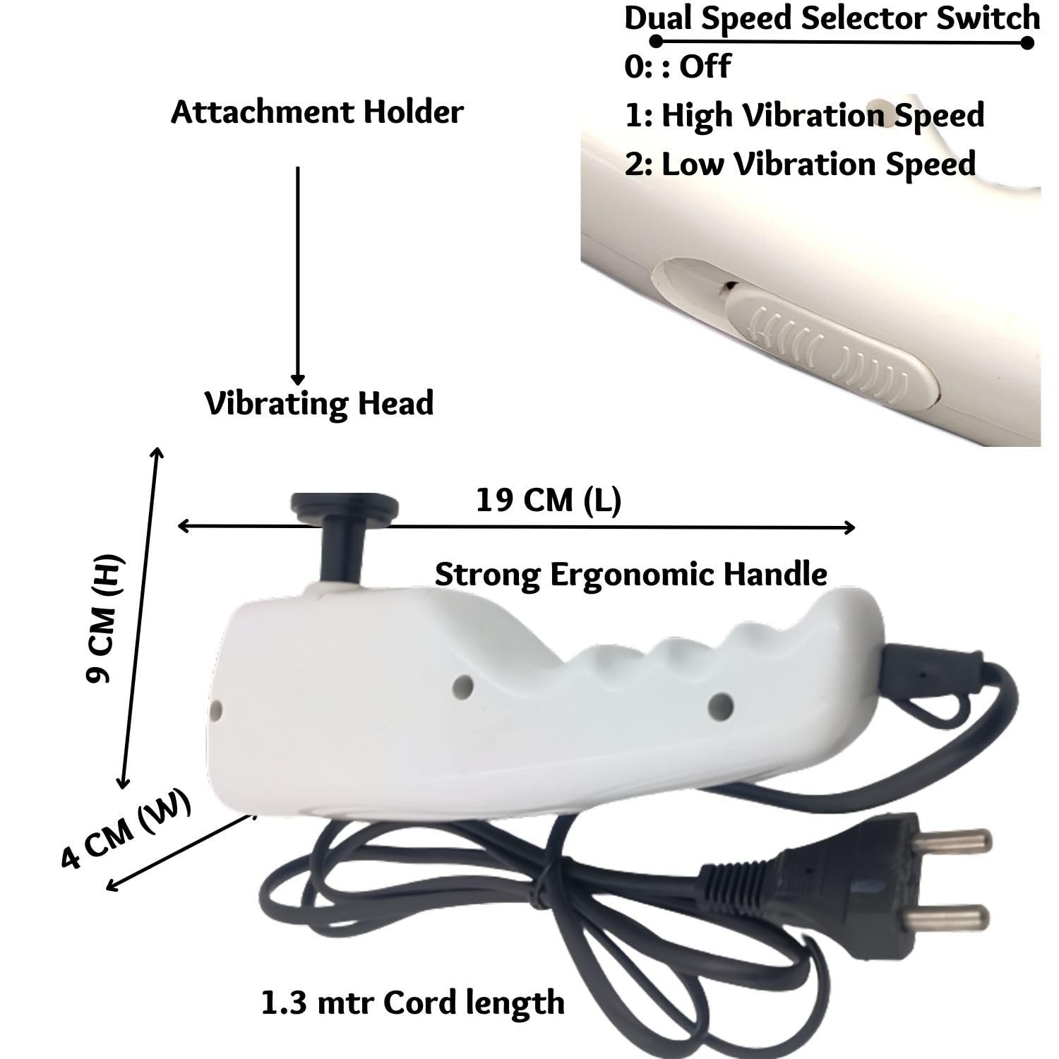 ktHC Magnetic Vibration Electric Hand Held Body Massager 17in1 PLEASE VIEW PLUG