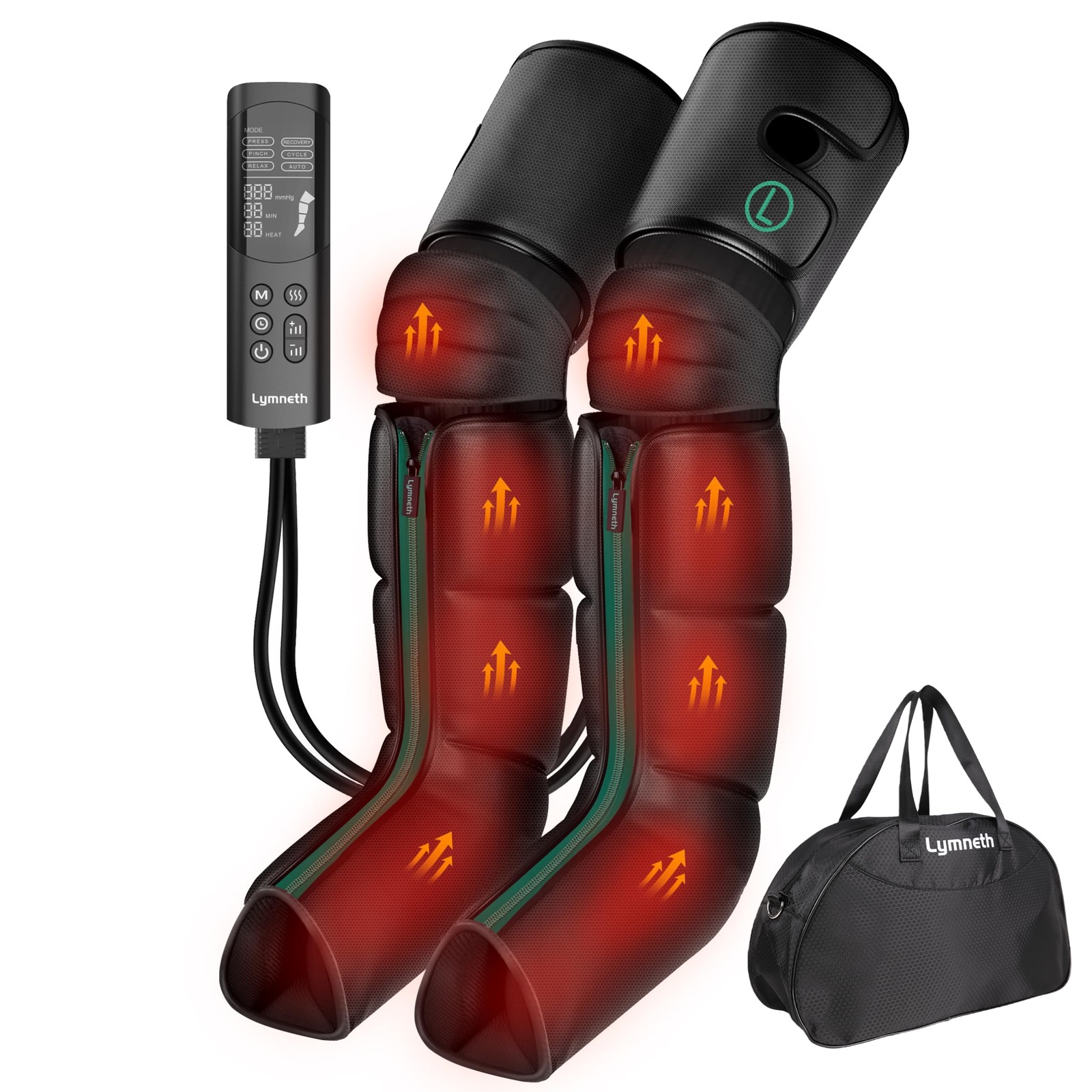 Heated Leg Massager with Air Compression – 9 Intensity Levels for Pain Relief