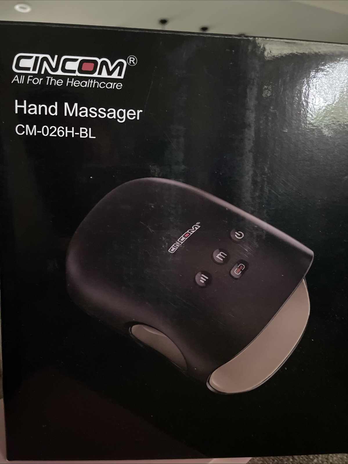 CINCOM Rechargeable Hand Massager, NEW Heat and Compression (Black) CM-026H-BL