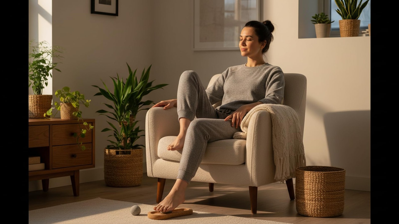 KAAS HAUS Foot Massager Roller Set, Cork with 2 Stone