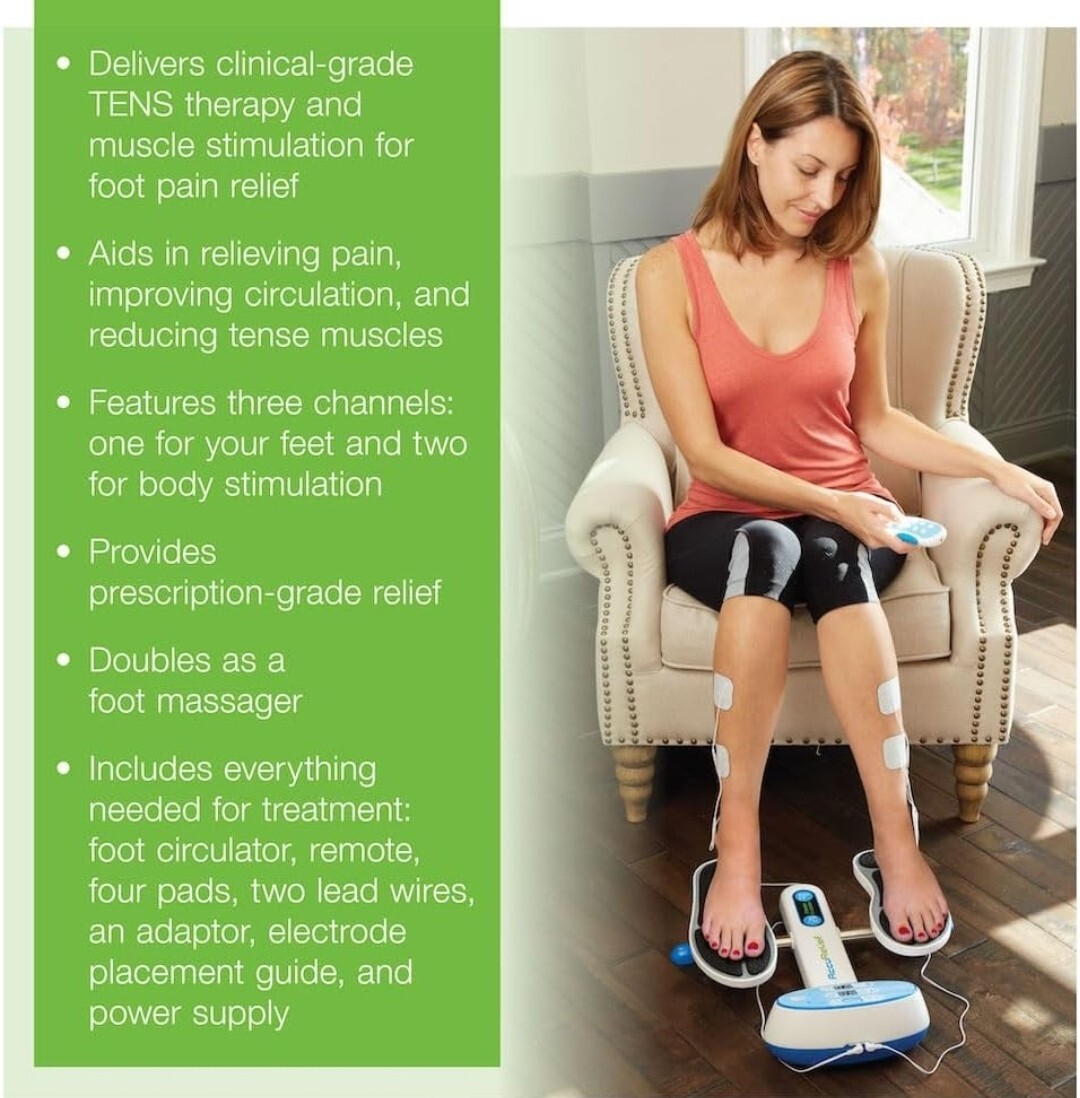 AccuRelief Ultimate Foot Circulator with Remote – EMS Muscle Stimulator – for…