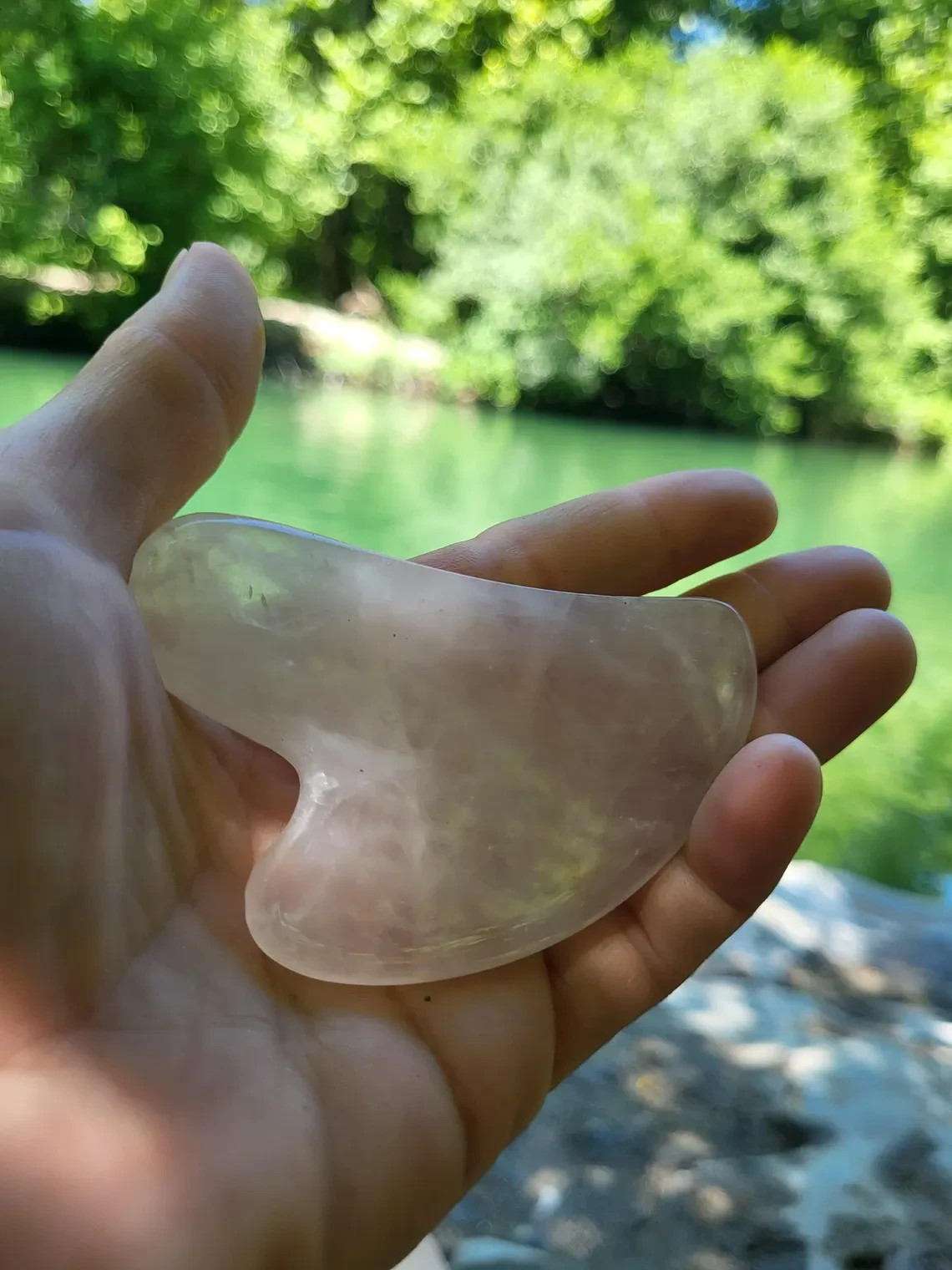 Clear Quartz Gua Sha Board Natural Crystal Facial Massage Tool for Skincare Gift
