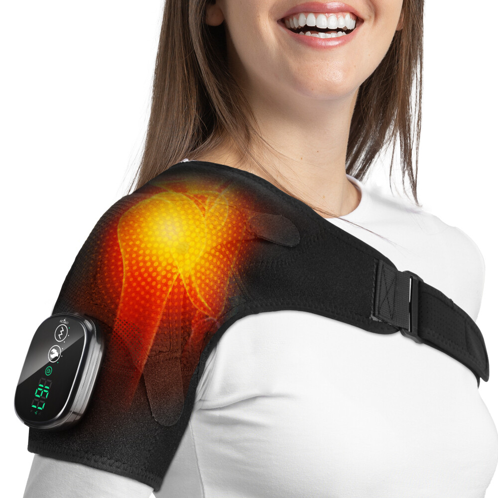 Electric Heated Shoulder Massager with Vibration Massage Brace Joint Pain Relief