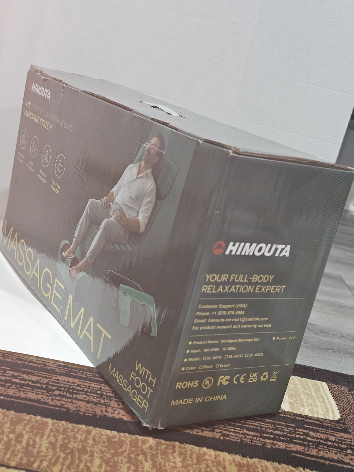 HIMOUTA Intelligent Massage Mat Full Body & Feet Shiatsu Heat Foldable Green