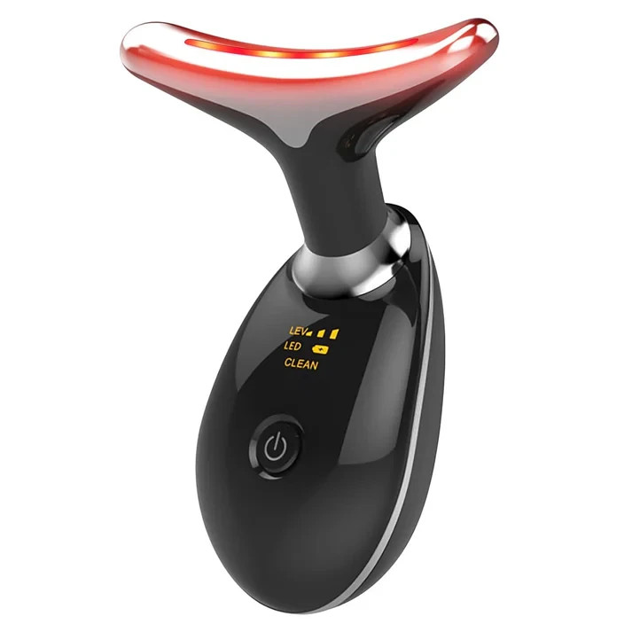7-in-1 Deplux Facial Neck Massager for Skin Care at Home – Glossy Black NEW 2026