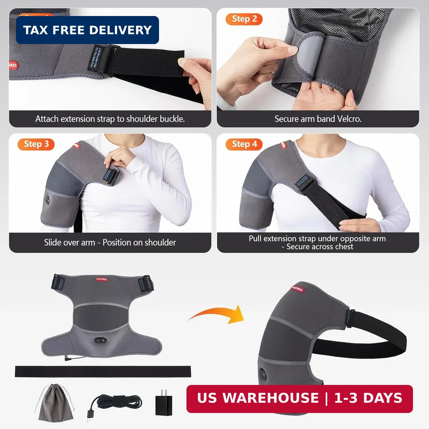 Shoulder Heating Pad Massager for Rotator Cuff Frozen Shoulder | Pain Relief Hea