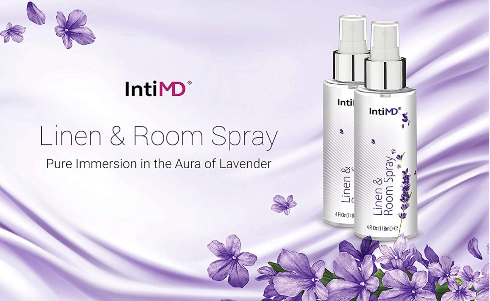 IntiMD Linen & Room Spray, Calming & Relaxing Lavender Scent for any Fabric 4 oz