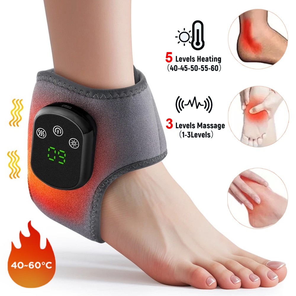 1/2X Foot Ankle Massager Heating Vibration & Hot Compression Therapy Pain Relief