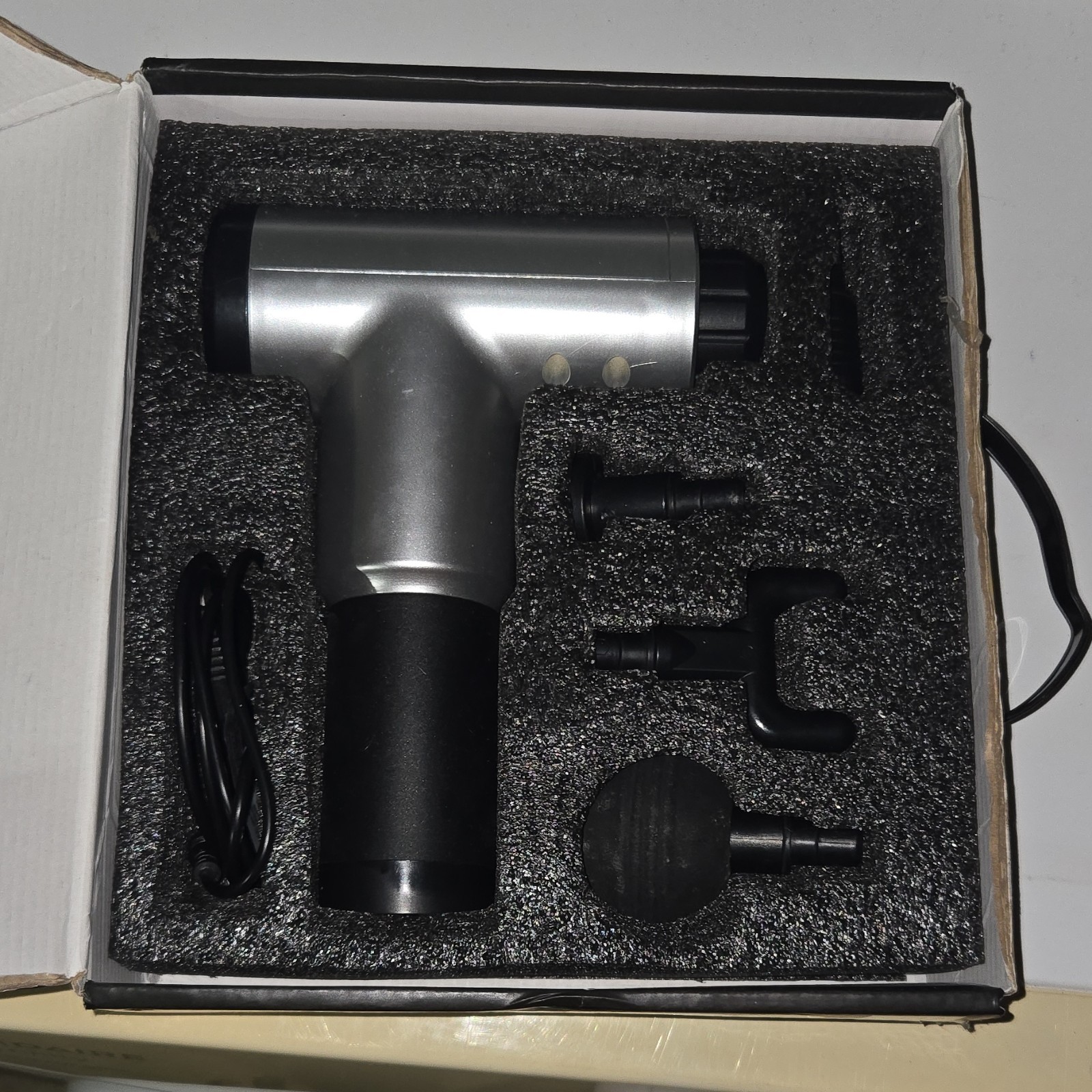 itek Pro Impact Massager Massage Gun Cordless 6 Speed Powerful Motor 4 Heads
