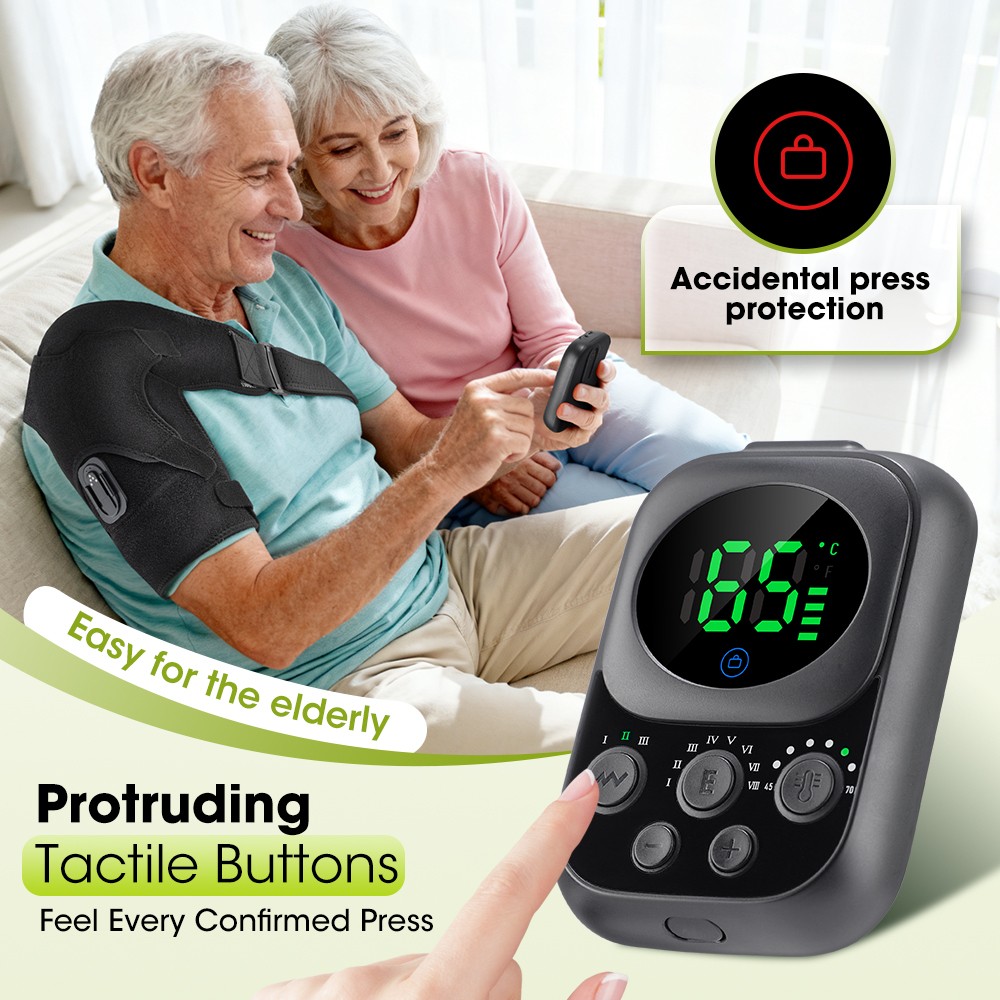 Rechargeable Shoulder Support Massager Adjustable Strap Full Body Relax Device
