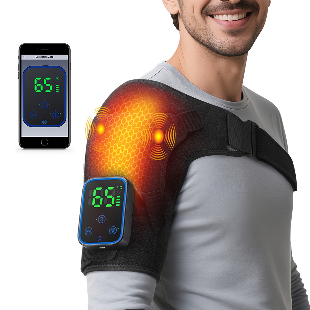 APP Control Heated Shoulder Massager Support Brace for Rotator Cuff Pain Relief