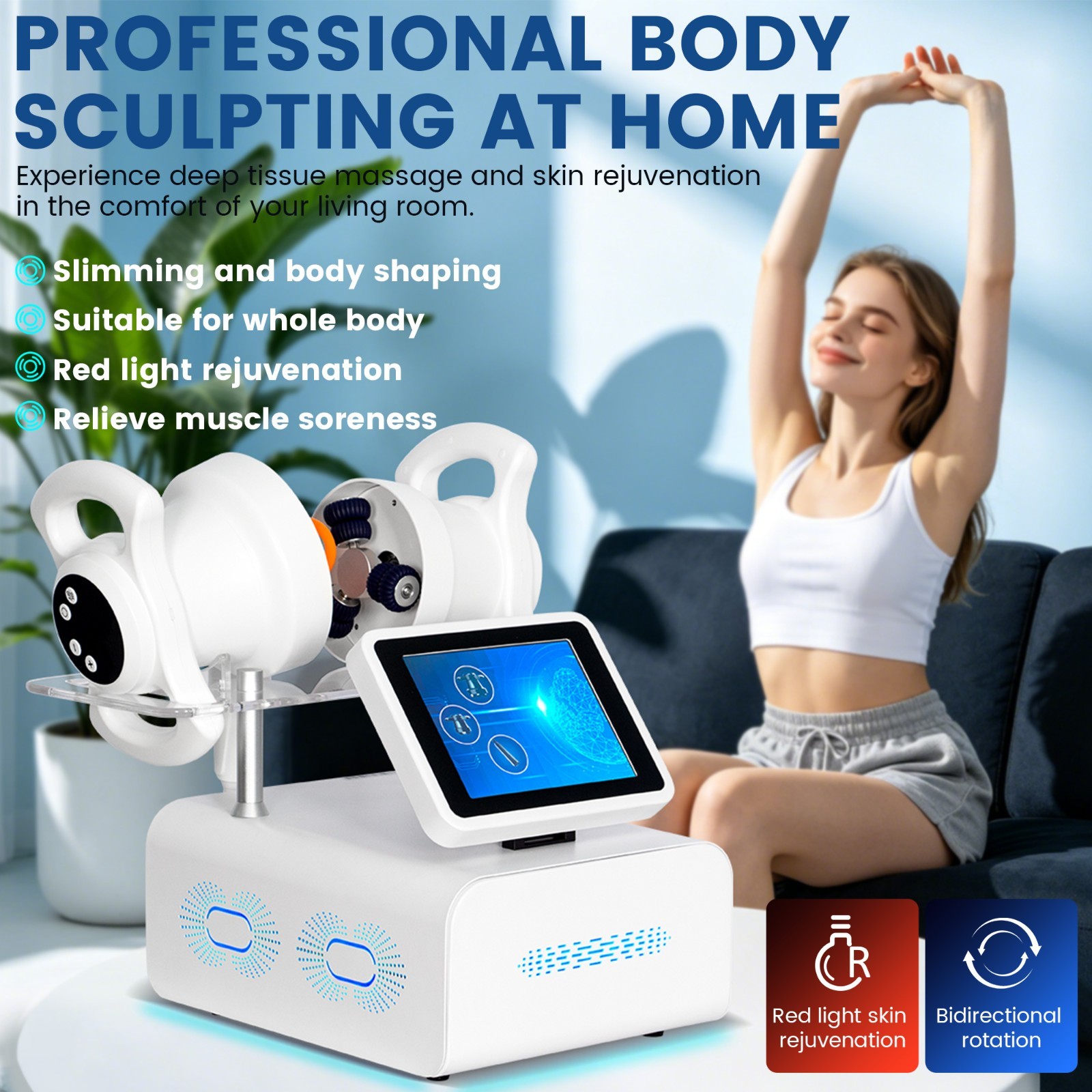 MYOSLIM 360° Rotating Body Roller Massager Muscle Toning Slimming Therapy Device