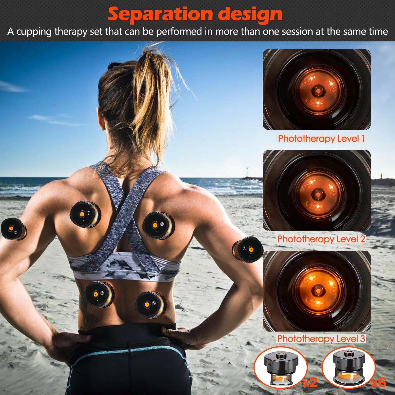 8 Cups Electric Cupping Massager Gua Sha Vacuum Suction Cups Ems anti Cellulite