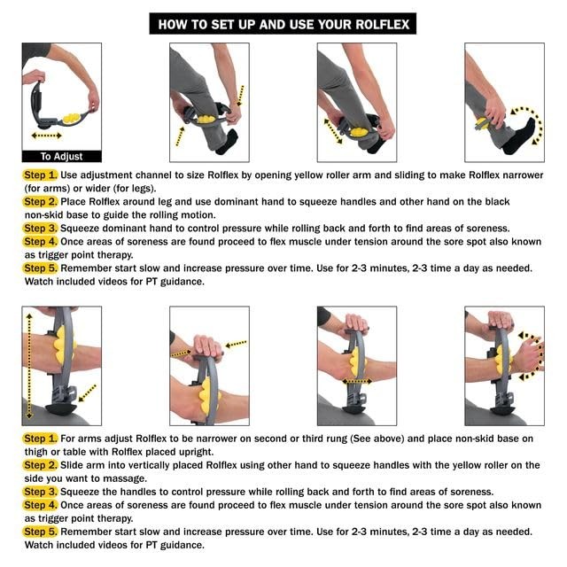 Rolflex Arm & Leg Massager Roller – Muscle 1 Count (Pack of 1), Gray