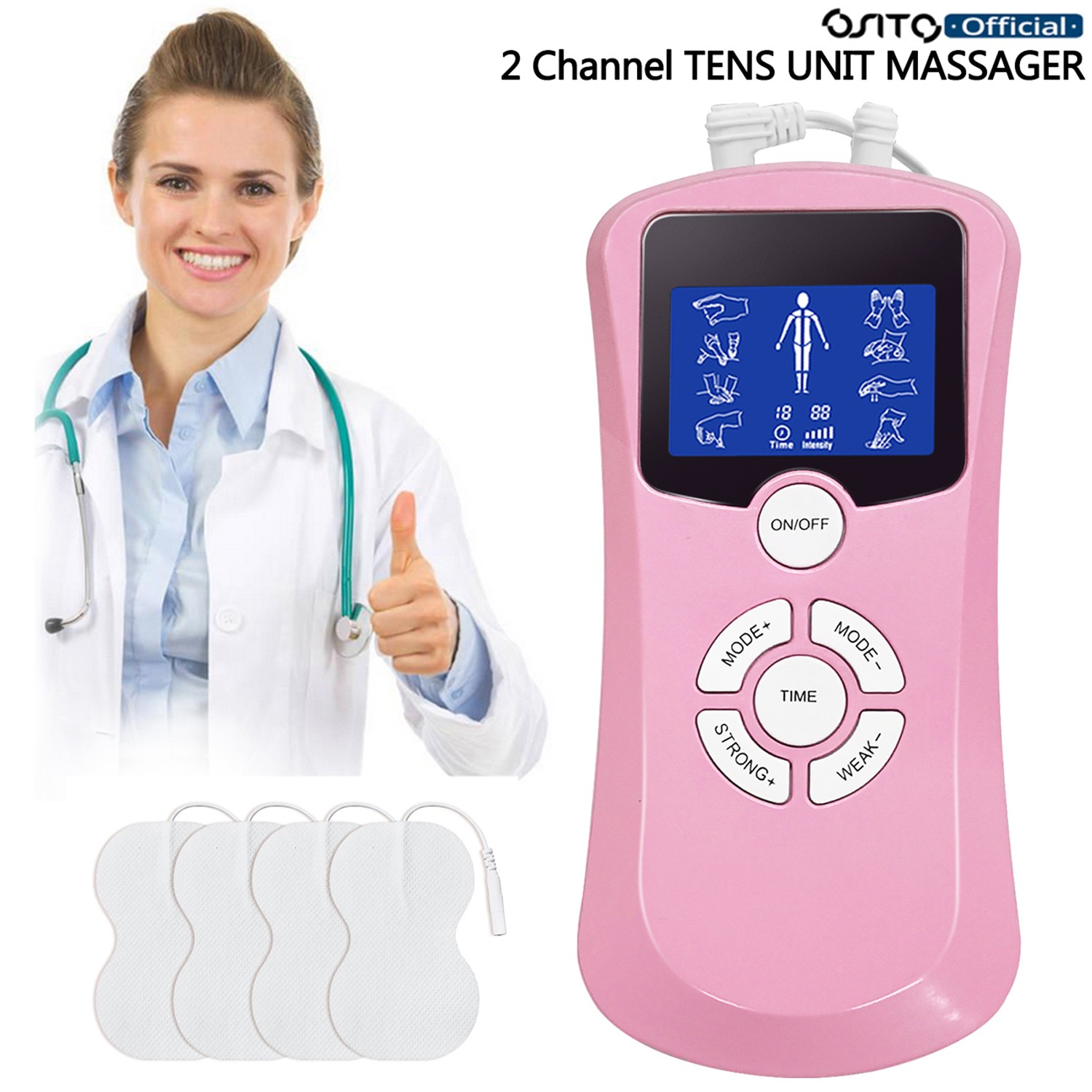 TENS UNIT Electronic Pulse Massager Muscle Stimulator Promote Blood Circulation