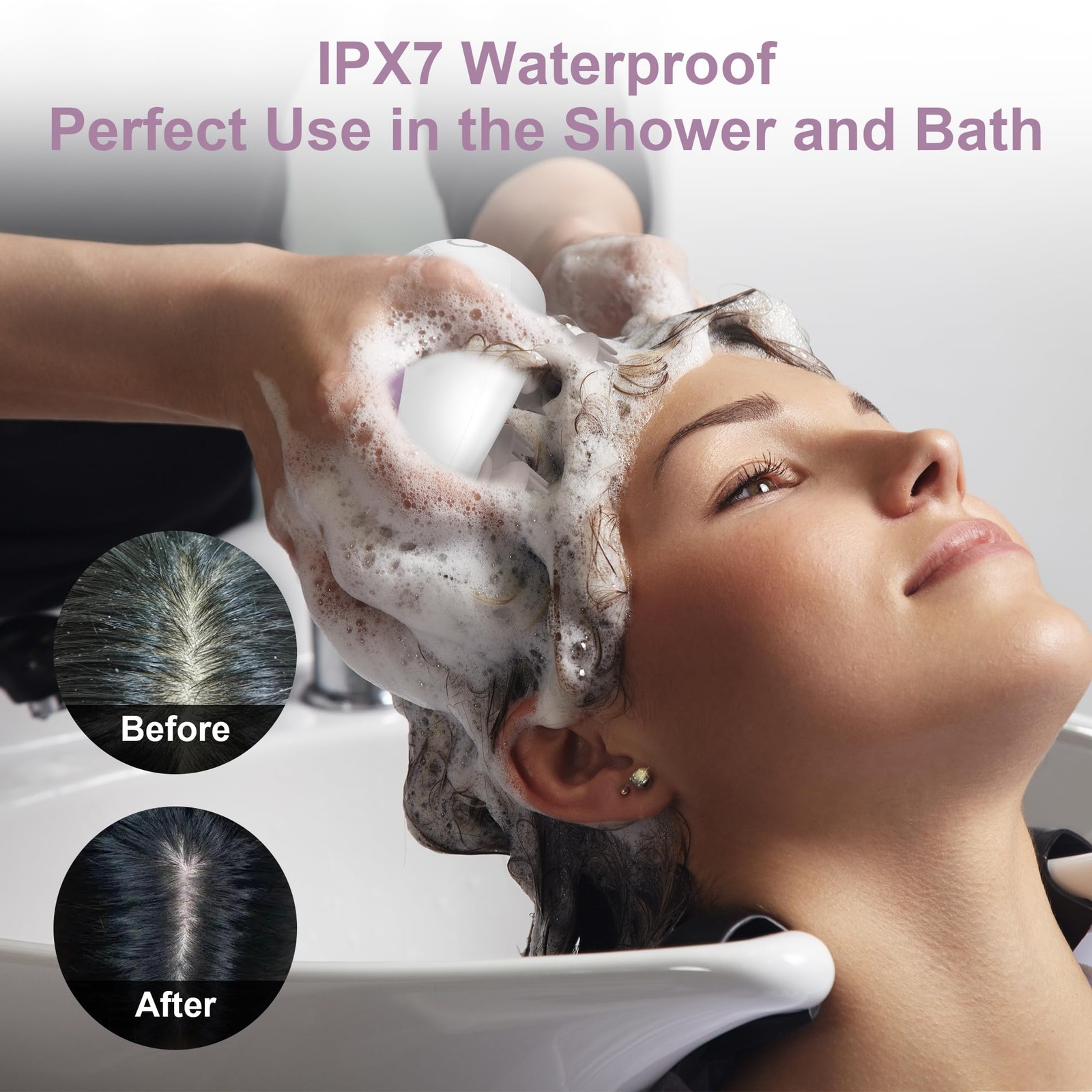 Electric Scalp Massager, Portable Head Stress Relax,IPX7 Waterproof Rechargea…