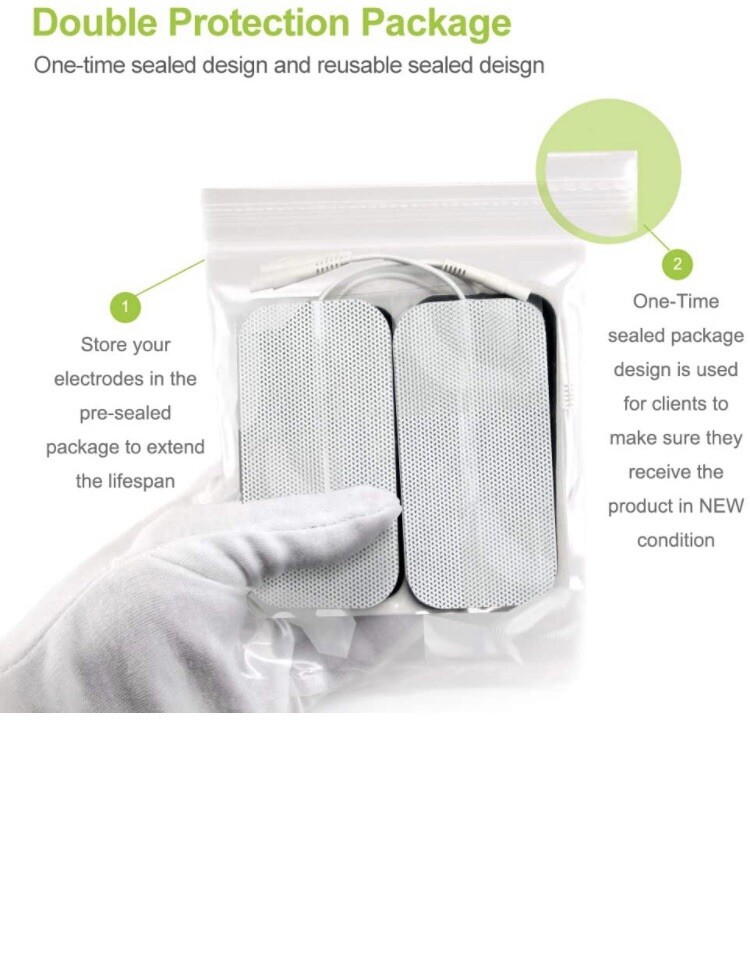 AUVON TENS Unit Pads 2″X4″ 8 Pcs, 3rd Gen Latex-Free Rectangular Replacement