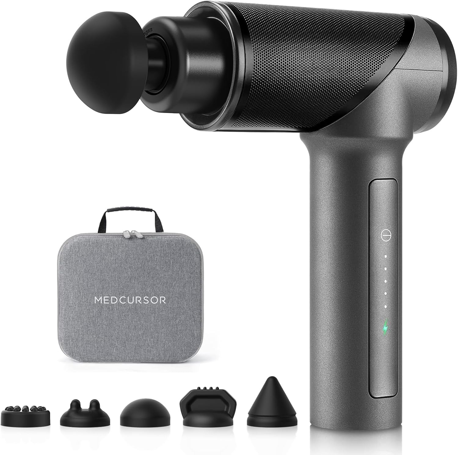 Lightweight Handheld Massage Gun with Rechargeable Battery for Muscle Pain Gray