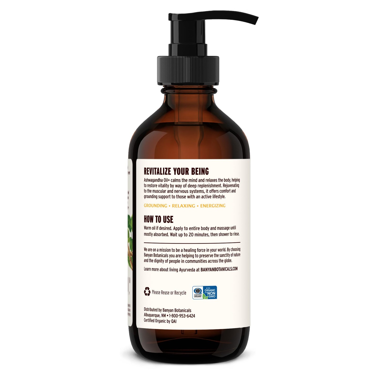Banyan Botanicals Ashwagandha Oil+ – Organic Herbal Oil – Comforting Sore Mus…