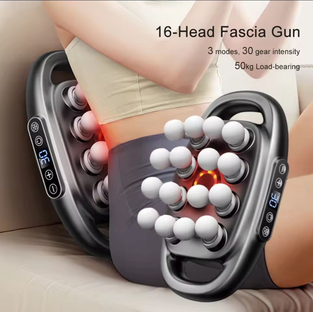 16-Head Whole Body Fascia Gun Massager for shoulder back waist deep tissue