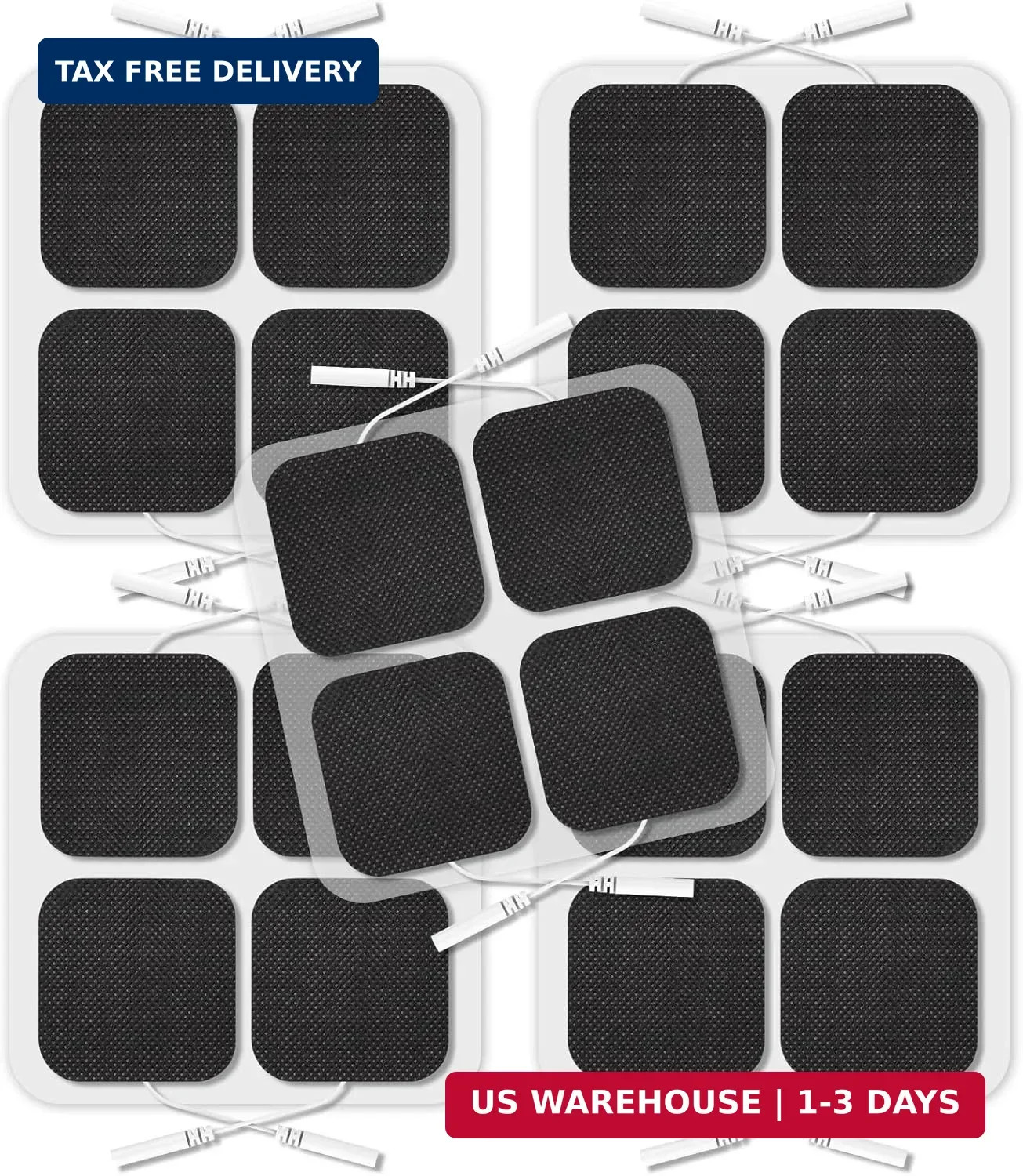 TENS Unit Replacement Pads, 2×2″20 Pcs Reusable Self-Adhesive TENS Unit Electrod
