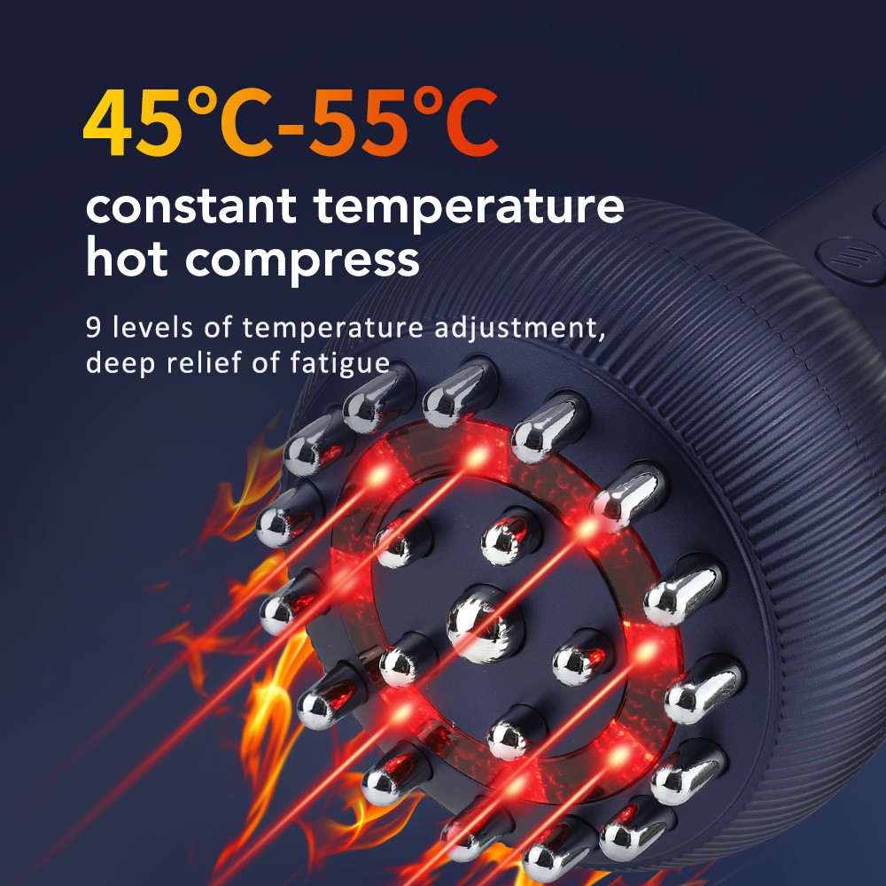 Electric Meridian Brush Massager Microcurrent Hot Compress Scraping & Vibration