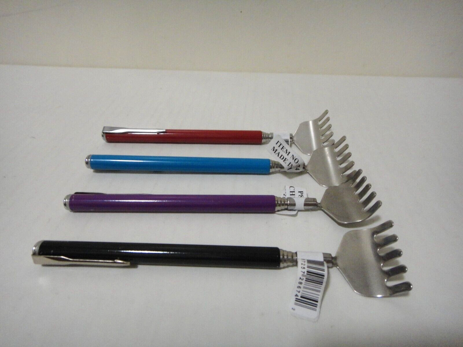 Lot of 4 Pcs Stainless Telescopic Back Scratchier extendable Pen clip US Seller