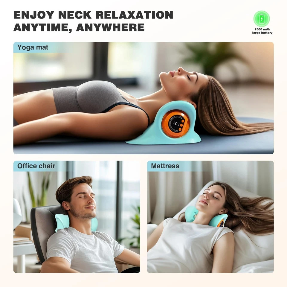 Neck Massager 2025, Neck and Shoulder Relaxer with Heat, 3 Modes, Porta