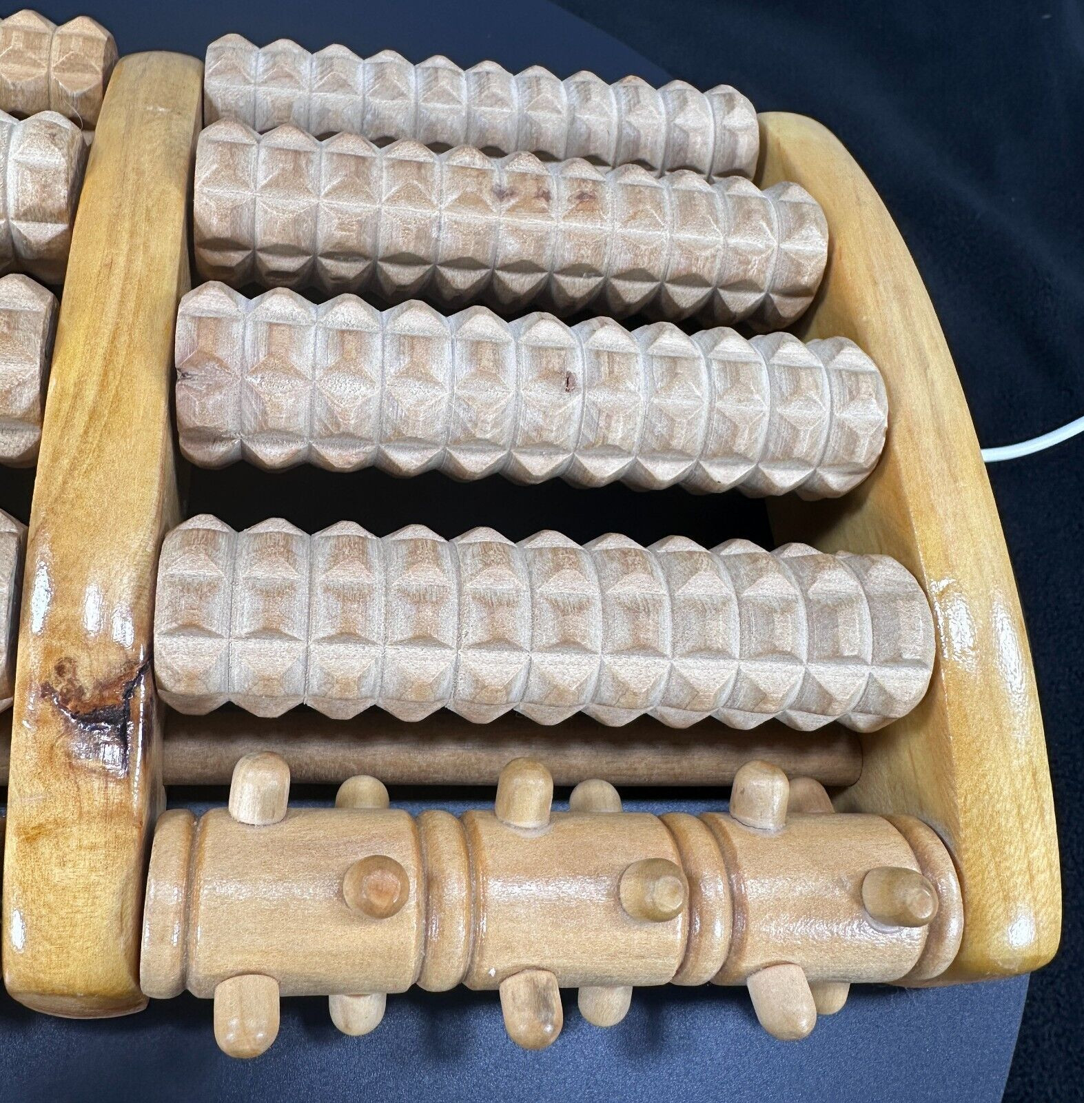 Wood Duel Foot Massager Roller XL Relax Relieve Pain TheraFlow Style