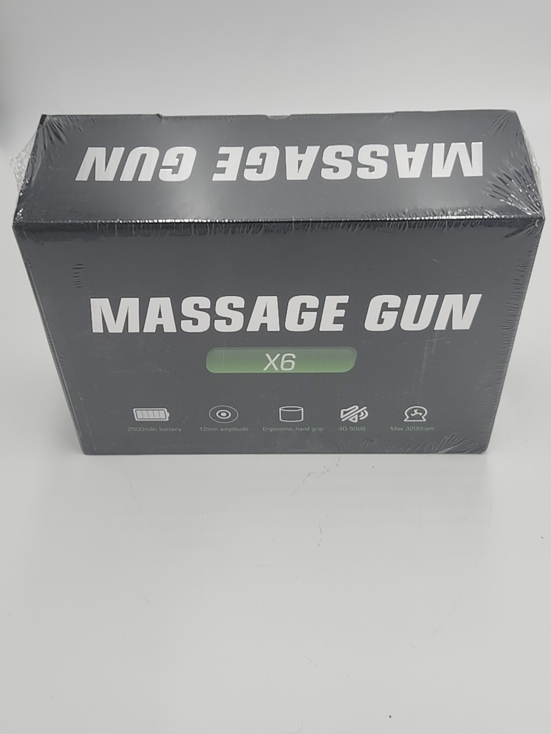 Massage Gun X6 2500 mAh Rechargeable 12mm Amplitude 3200 Max RPM – Black