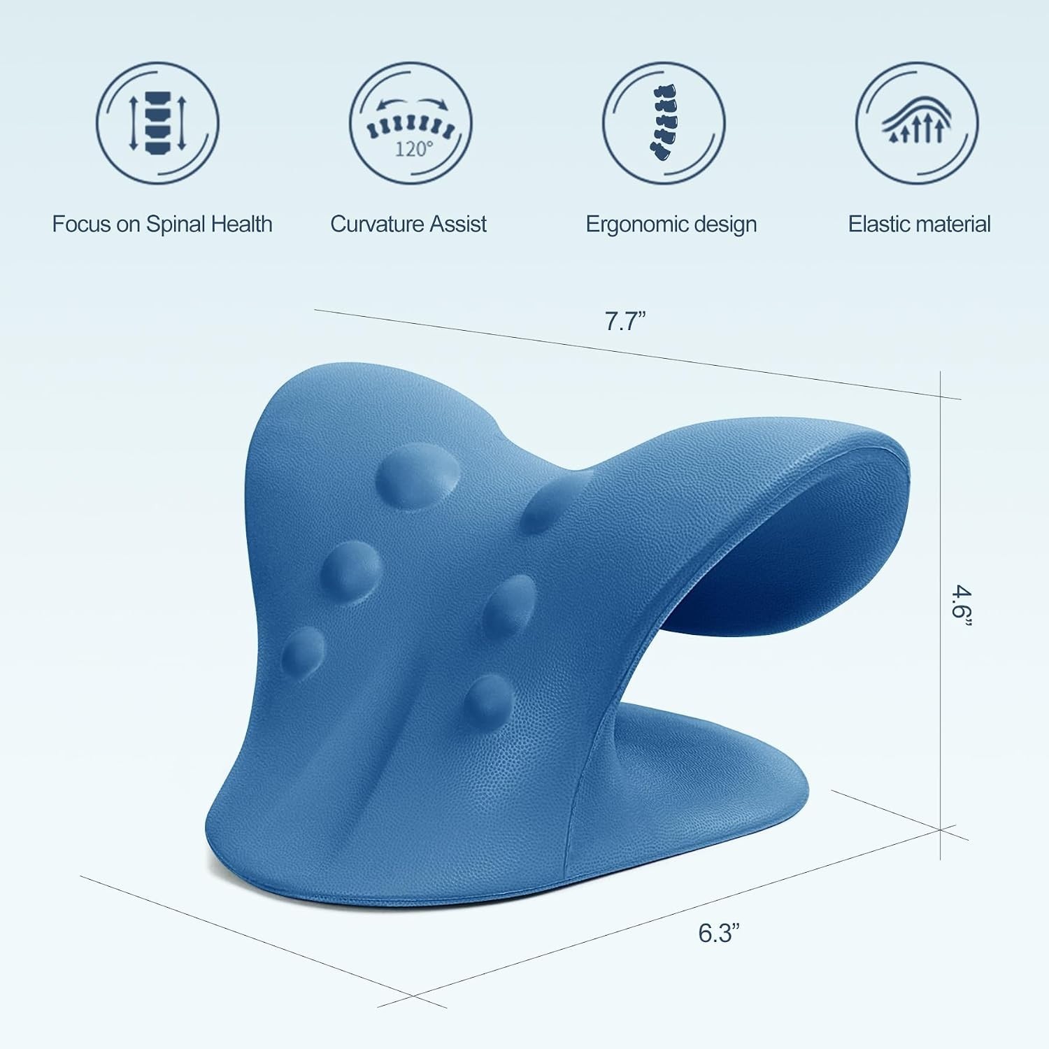 Lightweight Neck Stretcher for Pain Relief – Dark Blue Cervical Traction Pillow