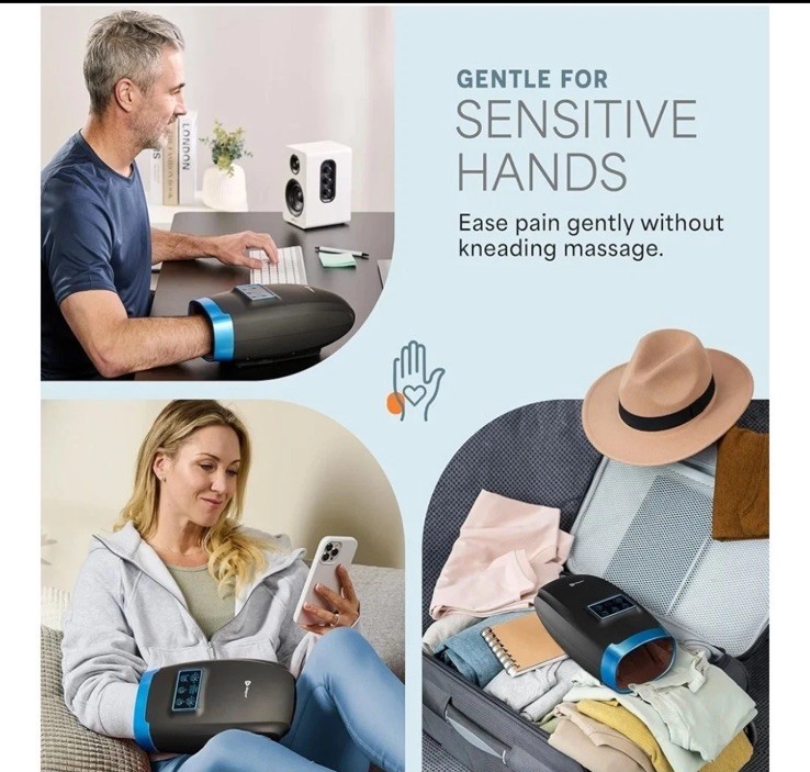 Legra Hand Massager with Heat and Compression – Finger, Wrist, and Palm Massager
