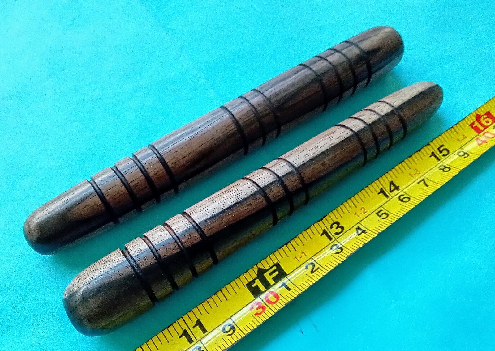 2x 6” health massage sticks Philippine hard wood rare Kamagong reflexology
