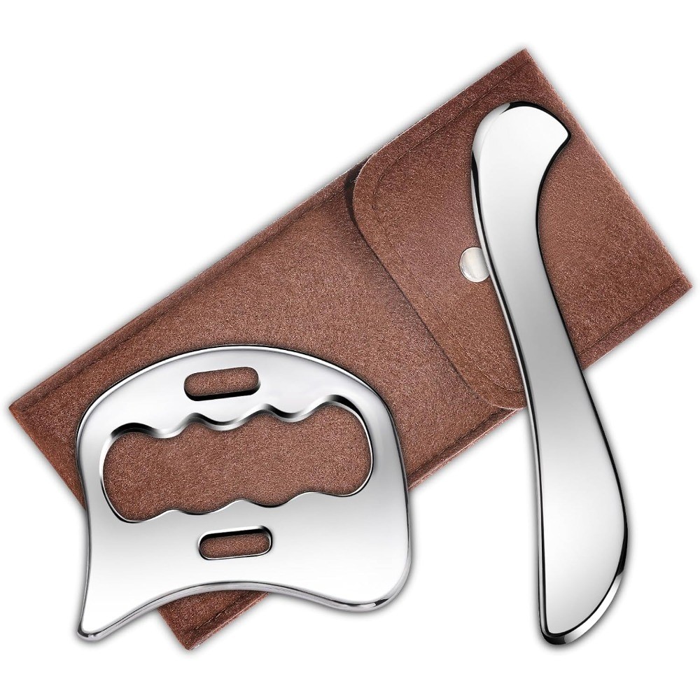 2-in-1 Stainless Steel Gua Sha Muscle Scraper Tool, Myofascial Scraping Tools