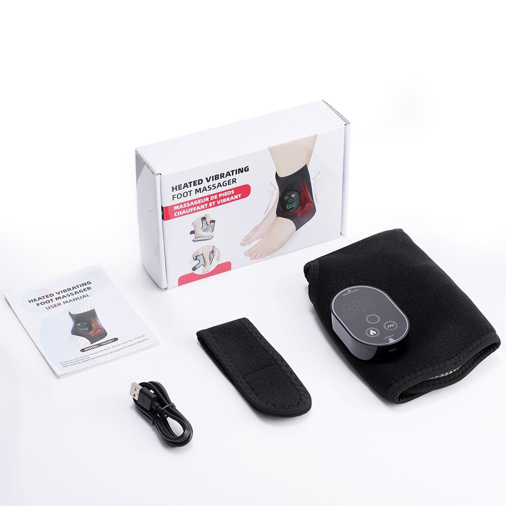 Electric Foot Ankle Massager Vibration Heating Ankle Brace Wrap for Pain Relief