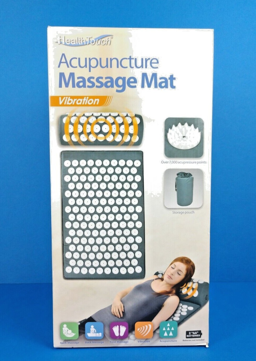 Health Touch Acupuncture Massage Mat With Storage Pouch (For Neck, Back, Feet)