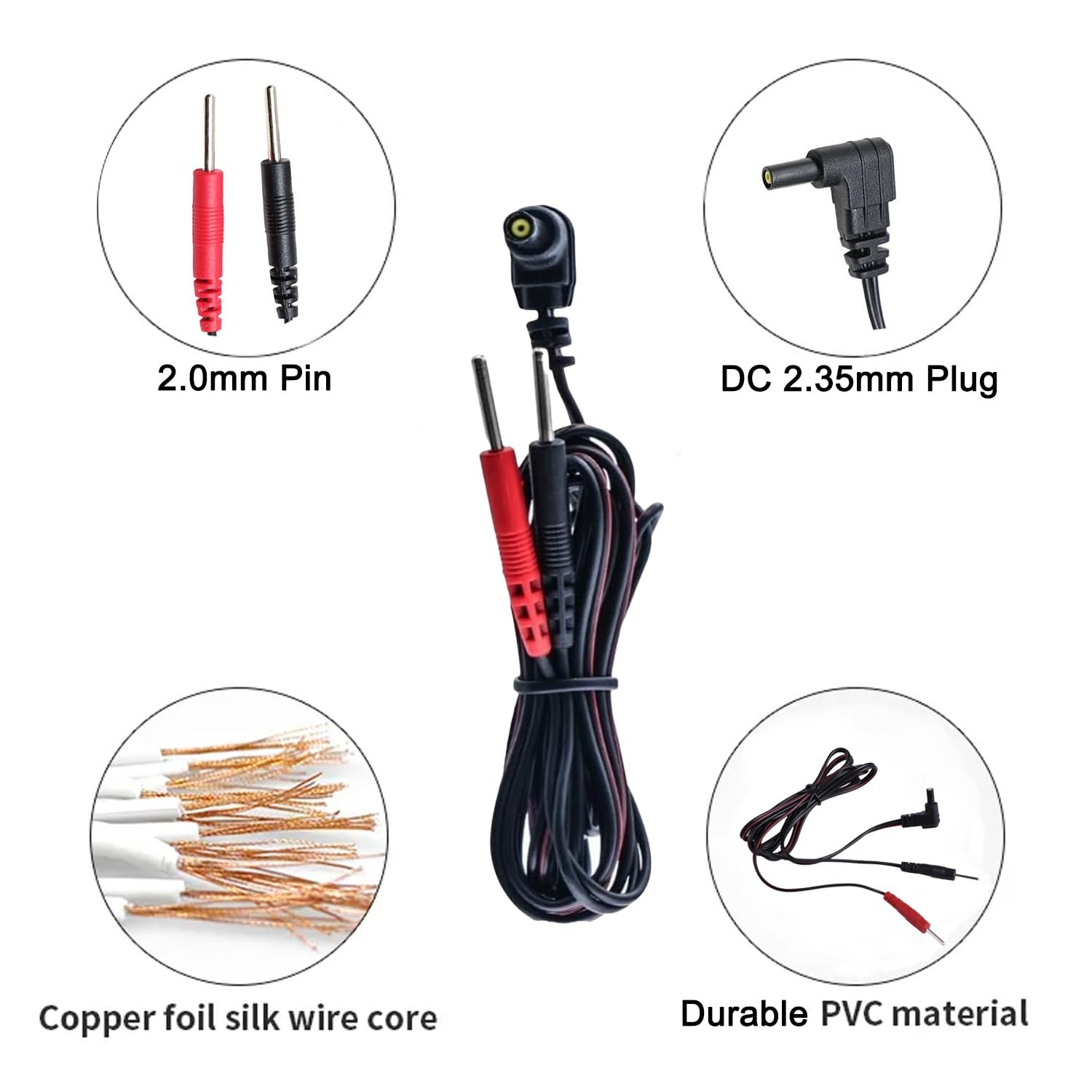 TENS Unit Replacement Lead Wires Compatible with TENS 7000, TENS 3000 Not F…