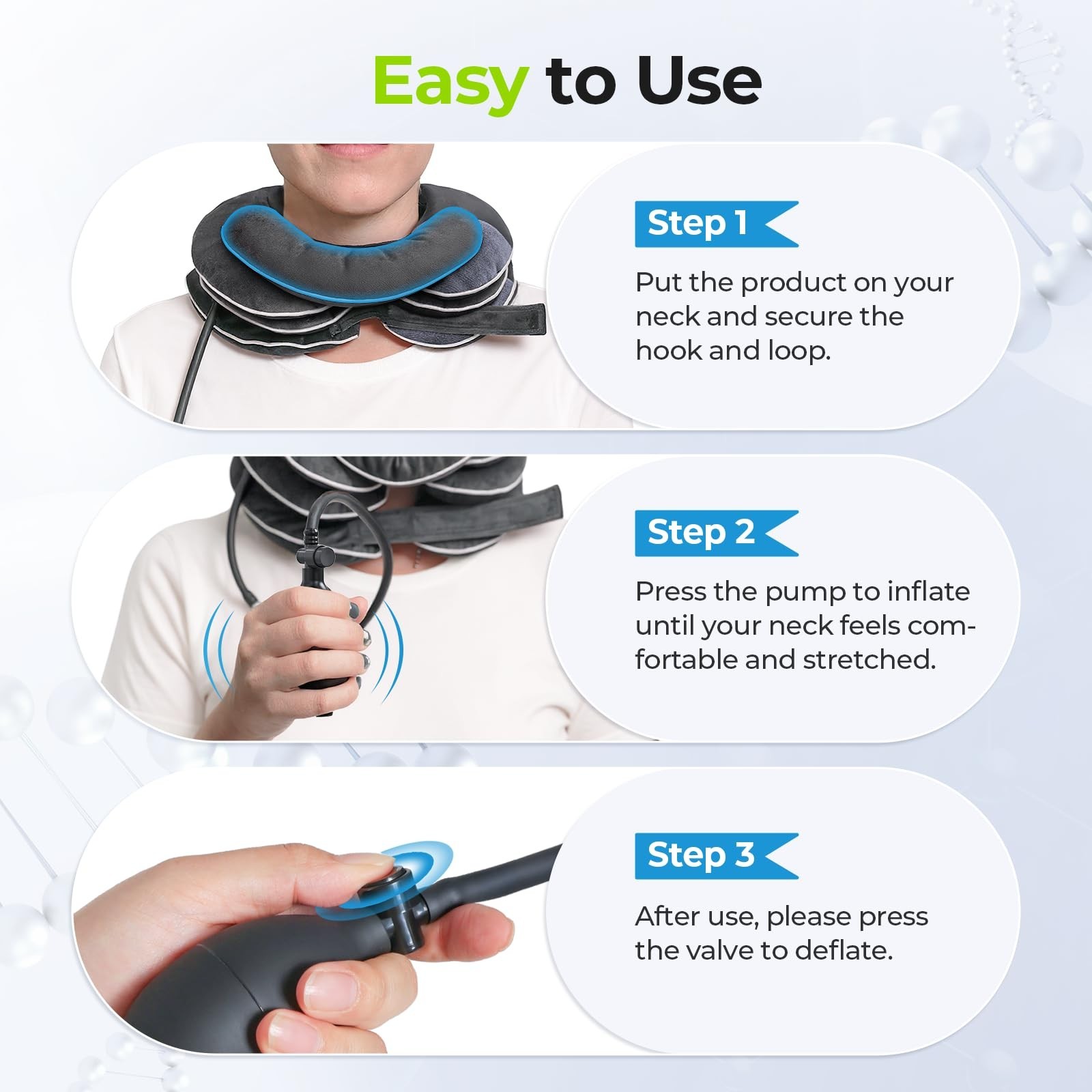 Inflatable Neck Stretcher for Cervical Traction, 3-Layer Design, Neck Support Pi