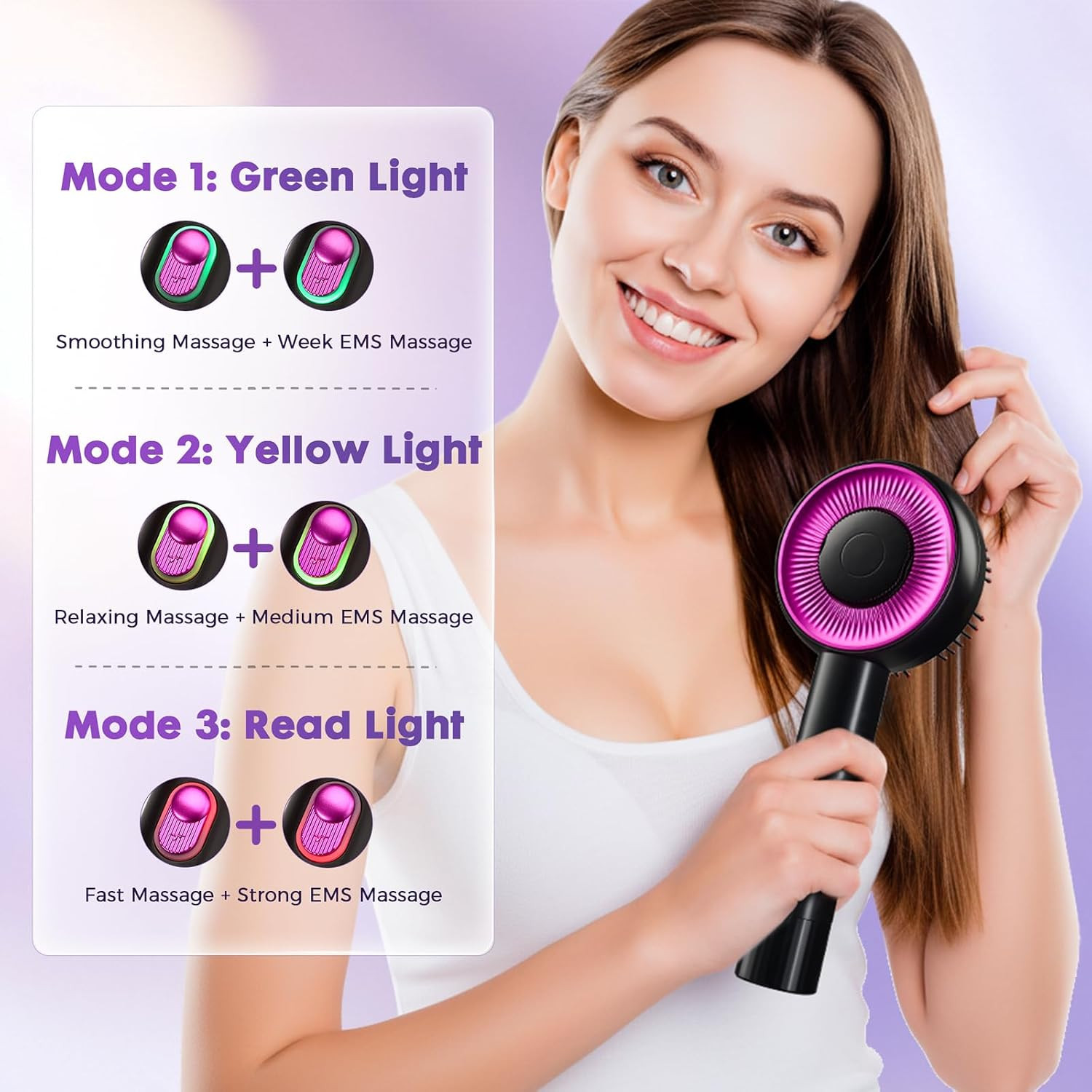 Electric Scalp Massager 4 in 1 Scalp Massaging Brush,Cordless Shiatsu Massager C