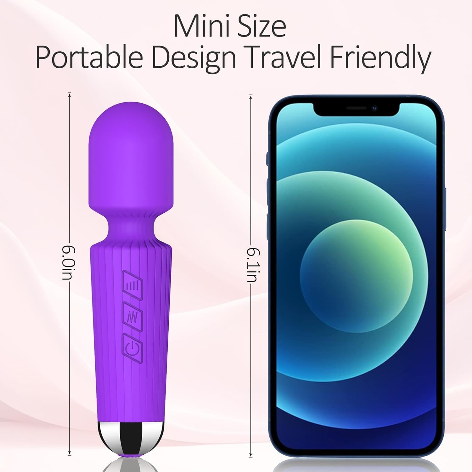 B0GC3ZCCT5 Mini Cordless Massager – Intensity Levels 1 Pack Purple Waterproof