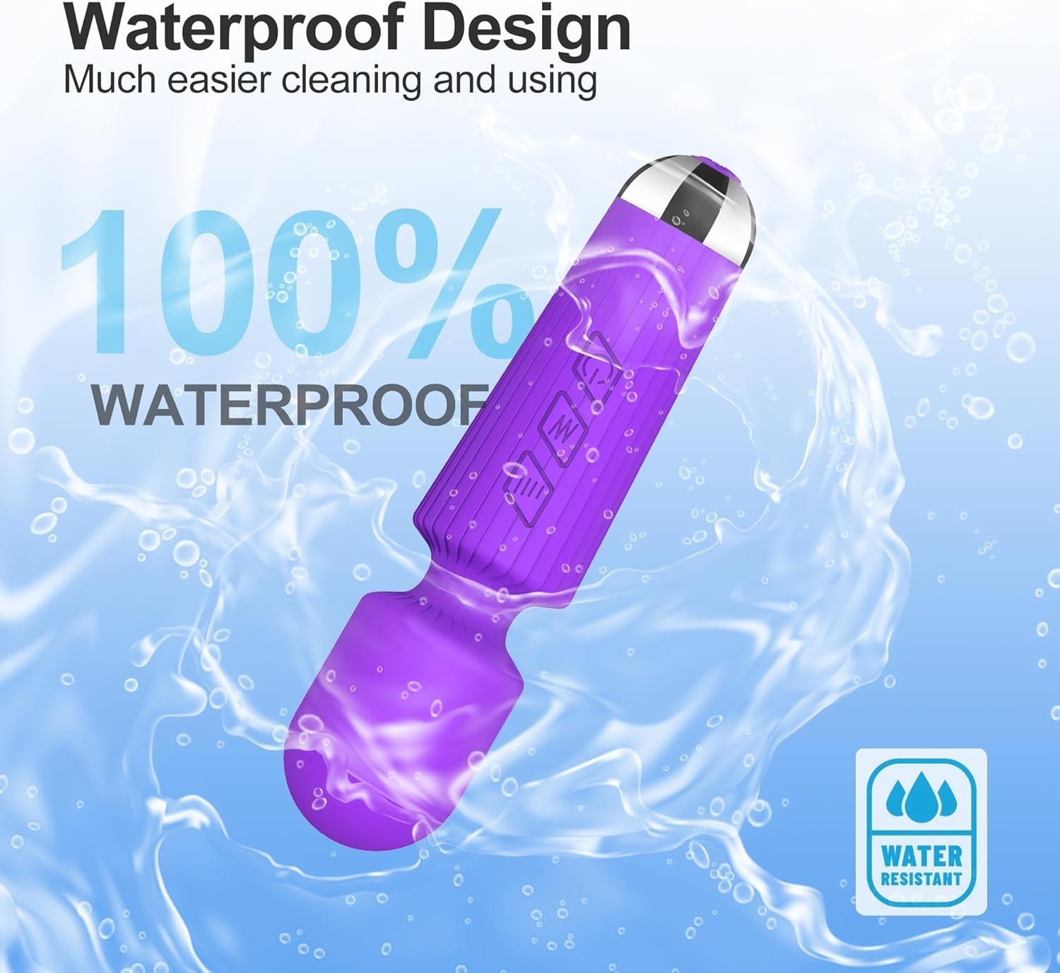 B0GC3ZCCT5 Mini Cordless Massager – Intensity Levels 1 Pack Purple Waterproof