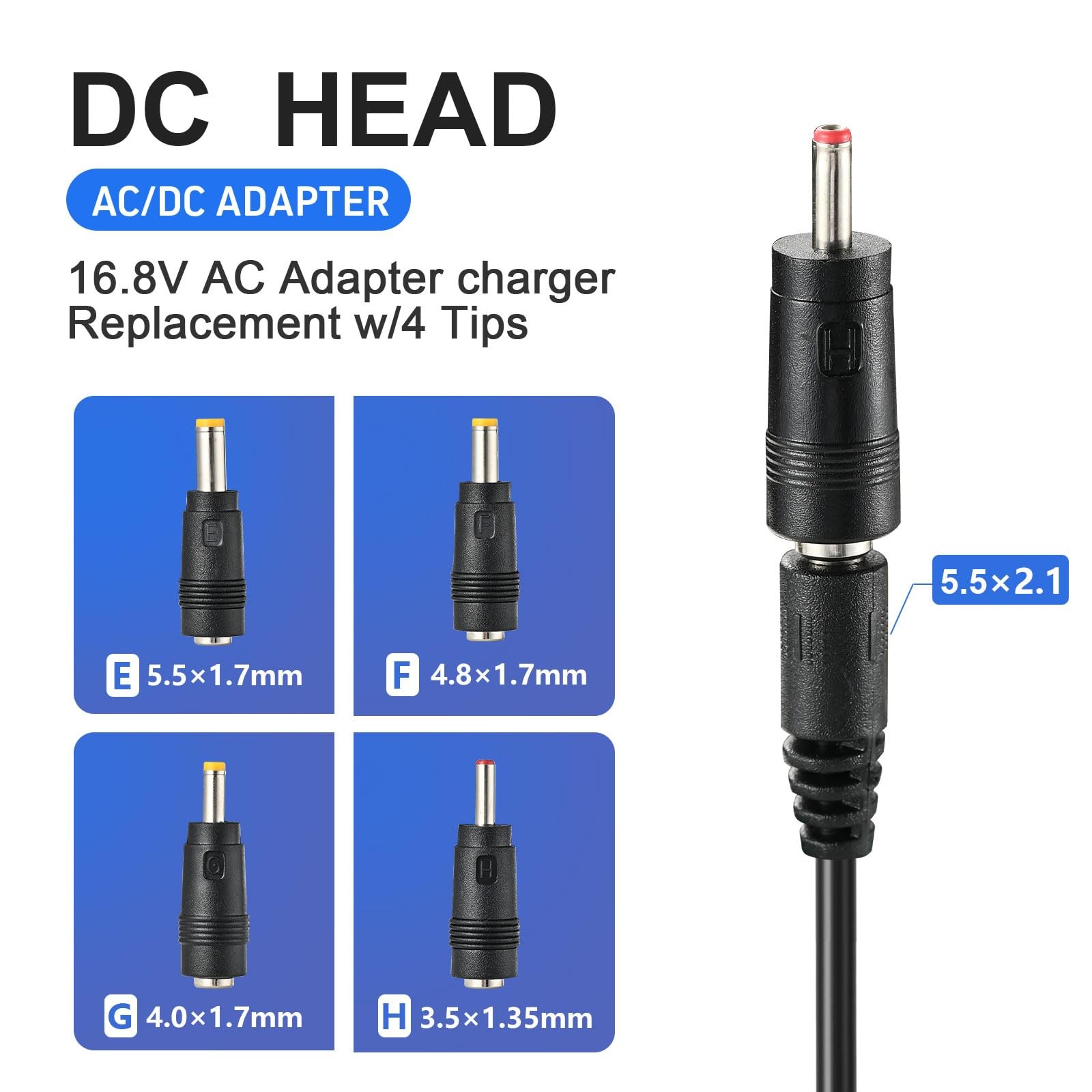 AC/DC 16.8V Massage Gun Charger Compatible with LifePro Sonic, Sonic Mini,Fus…