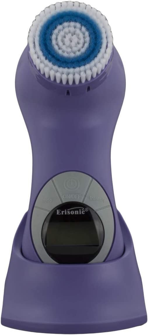 Erisonic Face Body Exfoliator Massager Rechargeable Multi-function Brush purple